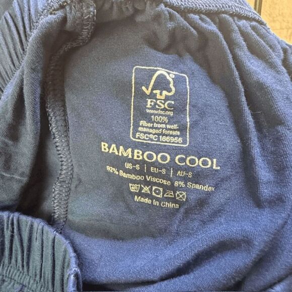 Bamboo Cool Men's Relaxed Boxer Brief Shorts Blue Size Small - Picture 3 of 6
